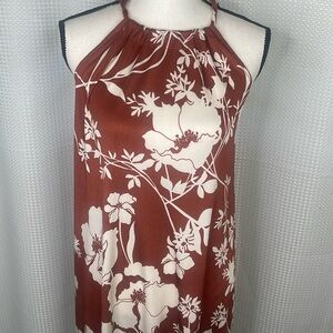Tibi Dress Sundress Halter Tie Back Floral Vacation Sz XS